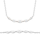 Collier ligne courbe de zircons navette en argent 925