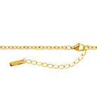 Détail du fermoir mousqueton et de la chaînette de réglage du collier long cœur doré
