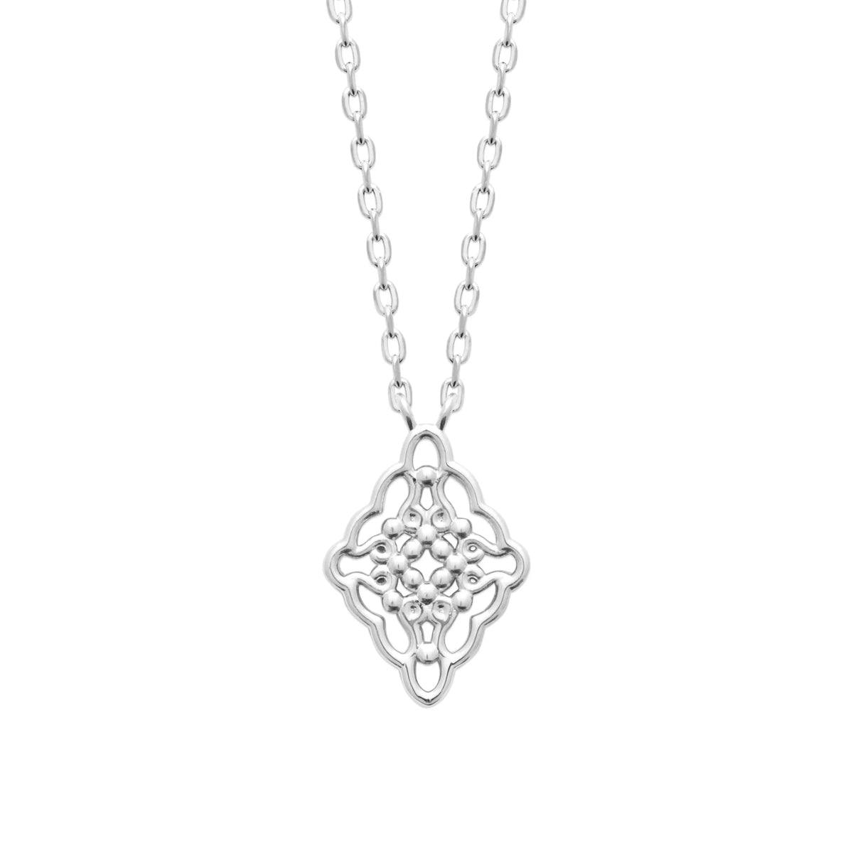 Collier losange ajouré en entrelacs celtique en argent 925