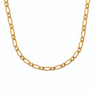Collier maille figaro fine en acier PVD doré homme