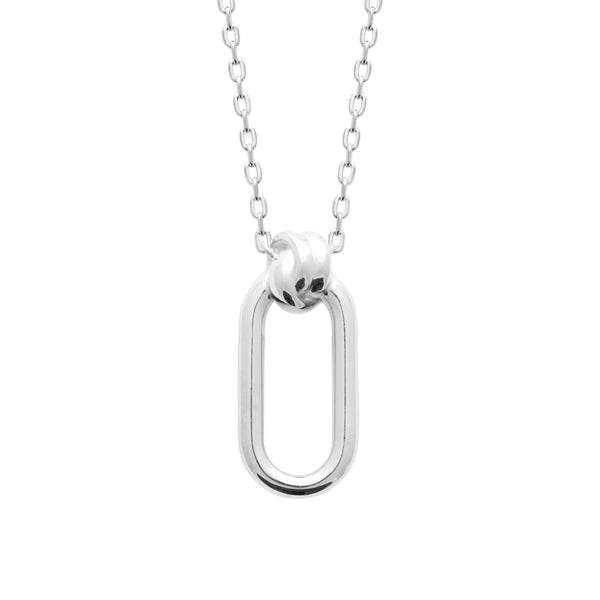 Collier maillon ovale en argent 925 rhodié 45 cm