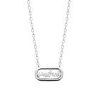 Collier maillon ovale traversé d’une vague de zircons en argent 925