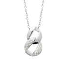 Collier maillons gourmette entrelacés et zircons en argent 925