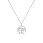 Collier médaille arbre de vie ajourée cerclée en argent 925