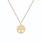 Collier médaille arbre de vie ajourée en plaqué or