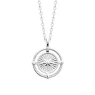 Collier médaille étoile rayonnante et boussole en argent 925