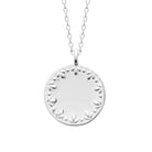 Collier médaille ronde à couronne de fleurettes en argent 925