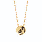 Collier médaille pattes enfant en plaqué or, 37 cm