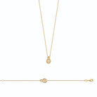 Collier médaille pavée de zircons enfant en plaqué or, 45 cm