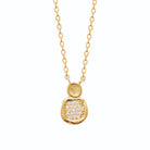 Collier médaille pavée de zircons enfant en plaqué or, 45 cm