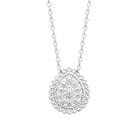 Collier médaillon goutte en dentelle filigranée en argent 925