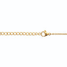 Collier médaillon ovale ajouré à chaînettes perlées en acier doré