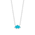 Collier nuage bleu ciel enfant en argent 925 rhodié, 37 cm