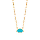 Collier nuage bleu ciel enfant en plaqué or, 37 cm