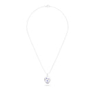 Collier “L’Œuf Céleste” – Or Blanc 18 Carats & 7 Pierres Précieuses