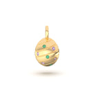 Collier “L’Œuf Impérial” – Or Jaune 18 Carats & 7 Pierres Précieuses Saphirs violets - Émeraudes Pendentif seul