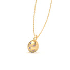 Collier “L’Œuf Impérial” – Or Jaune 18 Carats & 7 Pierres Précieuses Saphir bleu - Saphir violet Pendentif avec chaîne