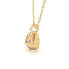 Collier “L’Œuf Impérial” – Or Jaune 18 Carats & 7 Pierres Précieuses