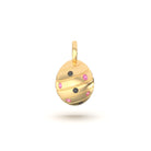 Collier “L’Œuf Impérial” – Or Jaune 18 Carats & 7 Pierres Précieuses Diamant noir - Saphir rose Pendentif seul