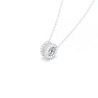 Collier Olympe en Or Blanc 18 Carats et Pierres Précieuses Diamant - Diamant jaune Pendentif avec chaîne