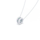 Collier Olympe en Or Blanc 18 Carats et Pierres Précieuses Saphir violet - Émeraude Pendentif avec chaîne