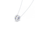 Collier Olympe en Or Blanc 18 Carats et Pierres Précieuses Saphir bleu - Saphir jaune Pendentif avec chaîne