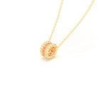 Collier Olympe en Or Jaune 18 Carats et Pierres Précieuses Saphir rose - Saphir pêche Pendentif avec chaîne