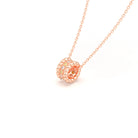 Collier Olympe en Or Rose 18 Carats et Pierres Précieuses Diamant - Diamant jaune Pendentif avec chaîne