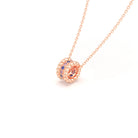 Collier Olympe en Or Rose 18 Carats et Pierres Précieuses Saphir bleu - Saphir violet Pendentif avec chaîne