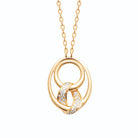 Collier ovale lisse, cercle et maillon pavé de zircons en plaqué or
