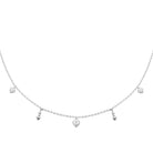 Collier chaîne à pampilles cœurs et gouttes en argent 925