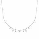 Collier pampilles étoiles et pastilles de zircons en argent 925