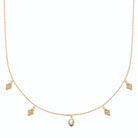 Collier pampilles losanges et goutte de labradorite en plaqué or