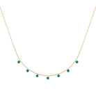 Collier pampilles vertes en plaqué or