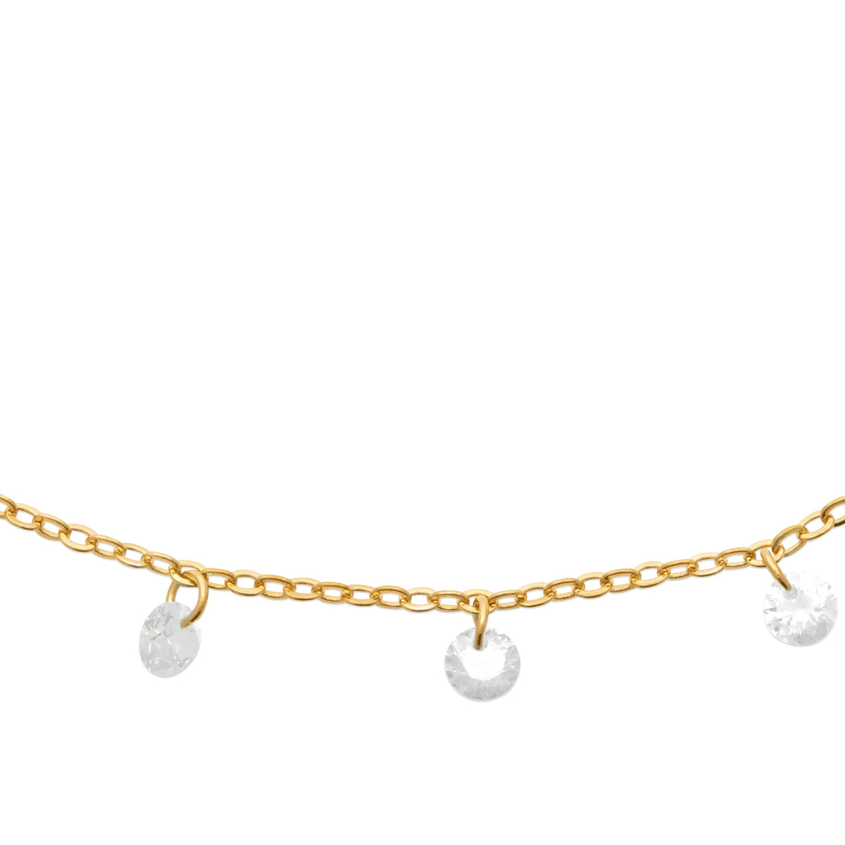 Collier pampilles de zircons en plaqué or