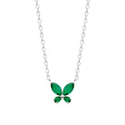 Collier papillon vert en argent 925