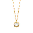 Collier petit pendentif étoile à huit pointes et zircon en plaqué or