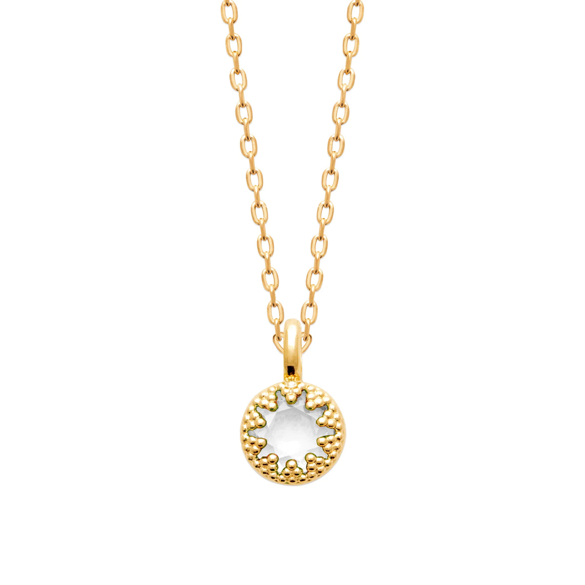 Collier petit pendentif étoile à huit pointes et zircon en plaqué or