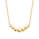 Collier pastilles rondes en dégradé et perles de métal en plaqué or
