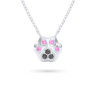 Collier Patte de Chat petit modèle en or blanc 18 carats et pierres précieuses au choix