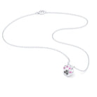 Collier Patte de Chat petit modèle en or blanc 18 carats et pierres précieuses au choix