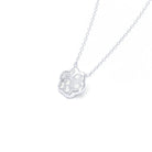 Collier Patte de Chat petit modèle en or blanc 18 carats et pierres précieuses au choix Diamants blancs Pendentif avec chaîne