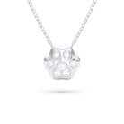 Collier Patte de Chat petit modèle en or blanc 18 carats et pierres précieuses au choix