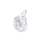 Collier Patte de Chat petit modèle en or blanc 18 carats et pierres précieuses au choix Diamants blancs Pendentif seul