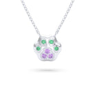 Collier Patte de Chat petit modèle en or blanc 18 carats et pierres précieuses au choix