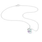 Collier Patte de Chat petit modèle en or blanc 18 carats et pierres précieuses au choix