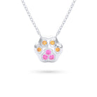 Collier Patte de Chat petit modèle en or blanc 18 carats et pierres précieuses au choix