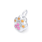 Collier Patte de Chat petit modèle en or blanc 18 carats et pierres précieuses au choix