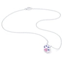 Collier Patte de Chat petit modèle en or blanc 18 carats et pierres précieuses au choix