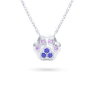 Collier Patte de Chat petit modèle en or blanc 18 carats et pierres précieuses au choix